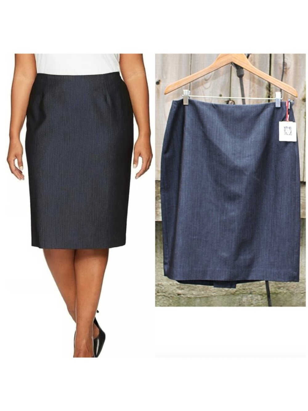 New w/Tags - sz 12 - Anne Klein Tailored Skirt w/Kick Pleat, Indigo, Nordstrom